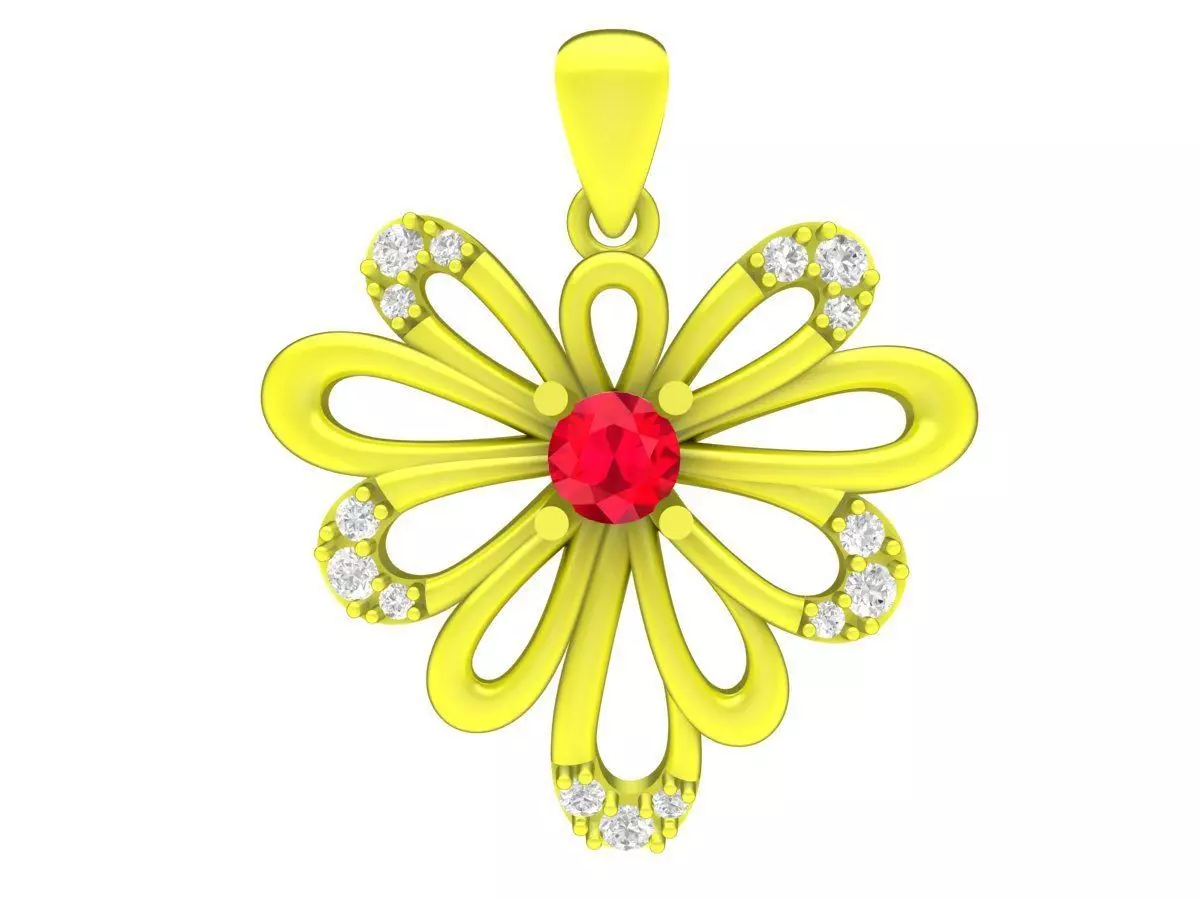 6851 Luxury Diamond Art Pendant  3D print model_0