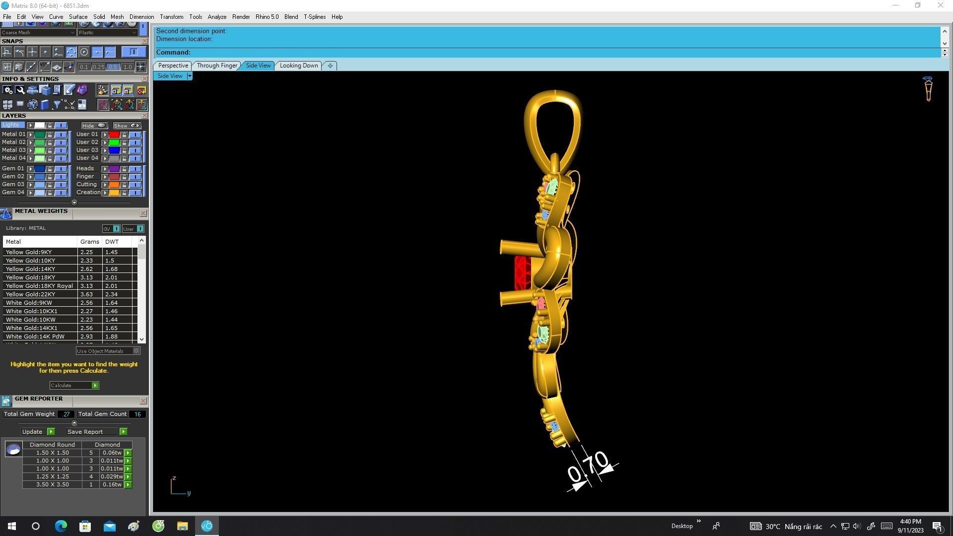 6851 Luxury Diamond Art Pendant  3D print model_7