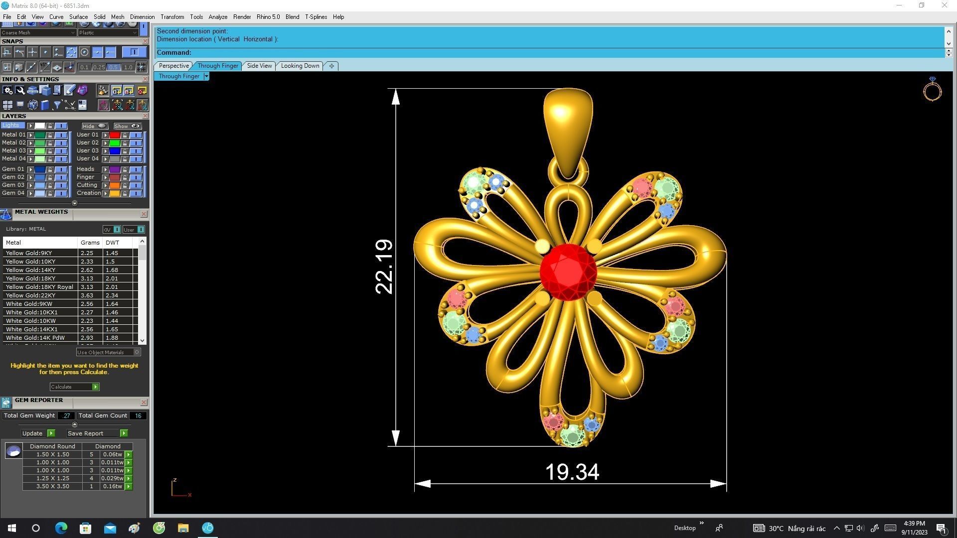 6851 Luxury Diamond Art Pendant  3D print model_6
