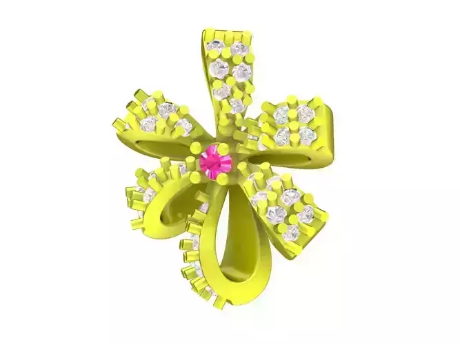 6854 diamond bow pendant