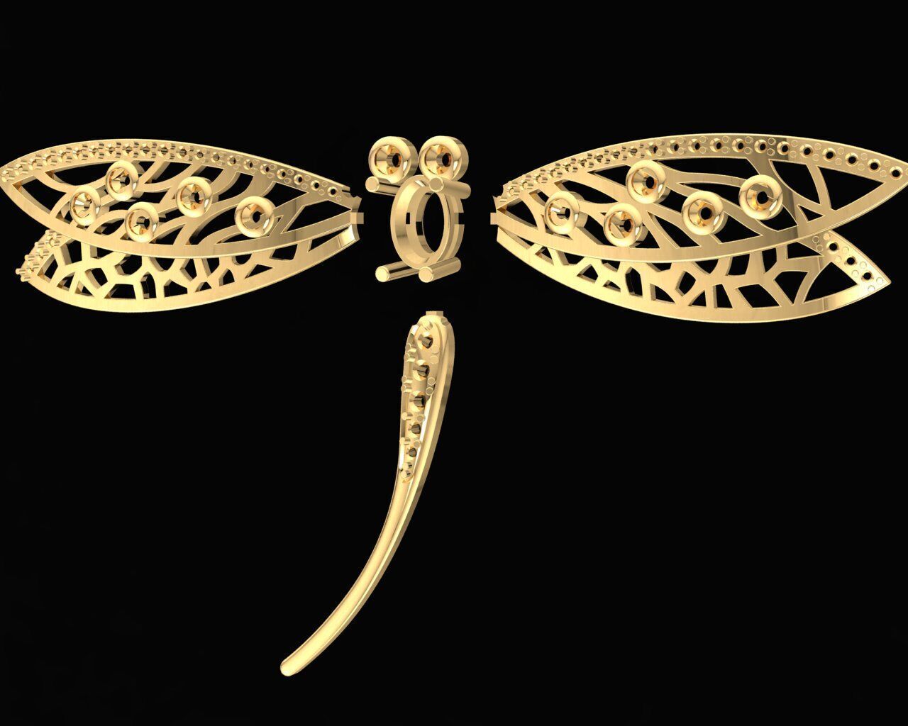 6858 Dragon Butterfly pendant 3D print model_5