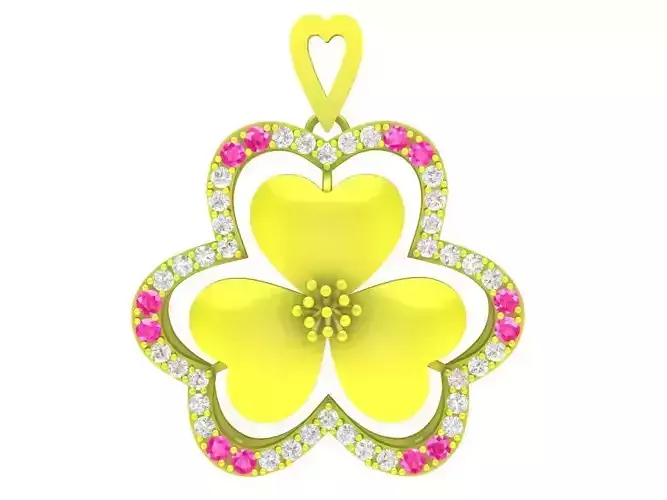 6860 diamond Clover pendant 