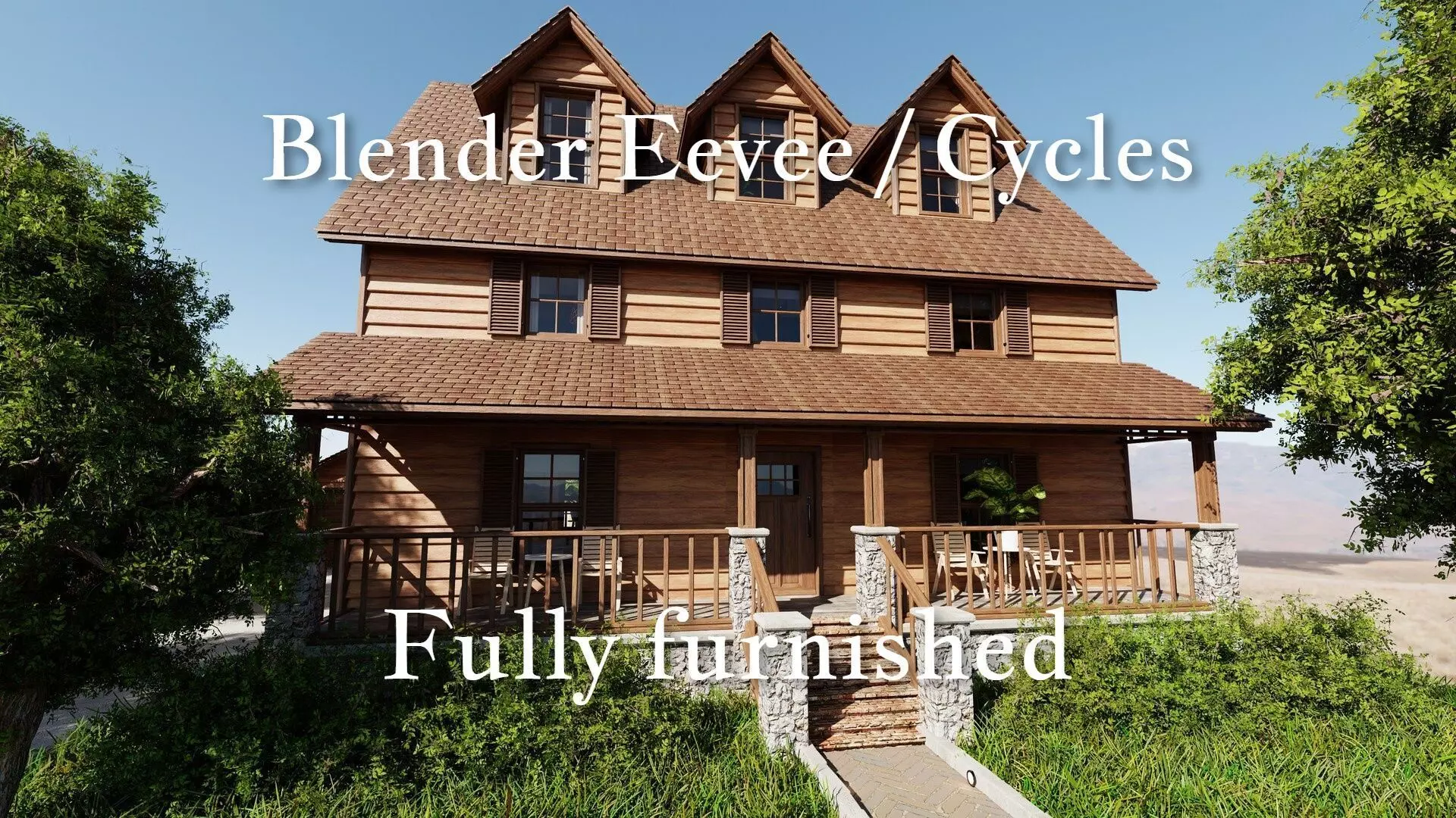 Modular Classic Style American House 13 Low-poly 3D model