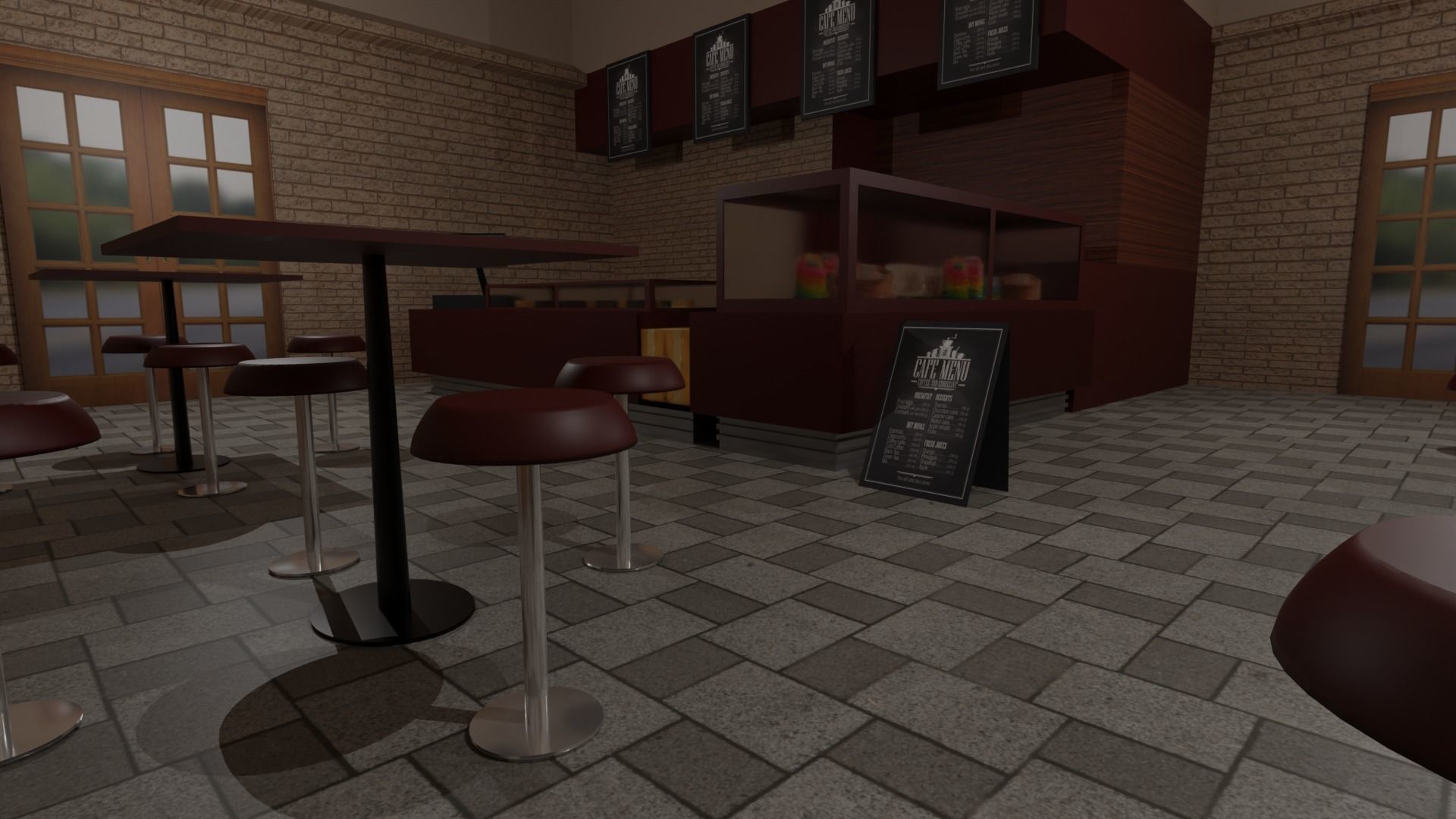 Pastry Shop Low-poly 3D model_6