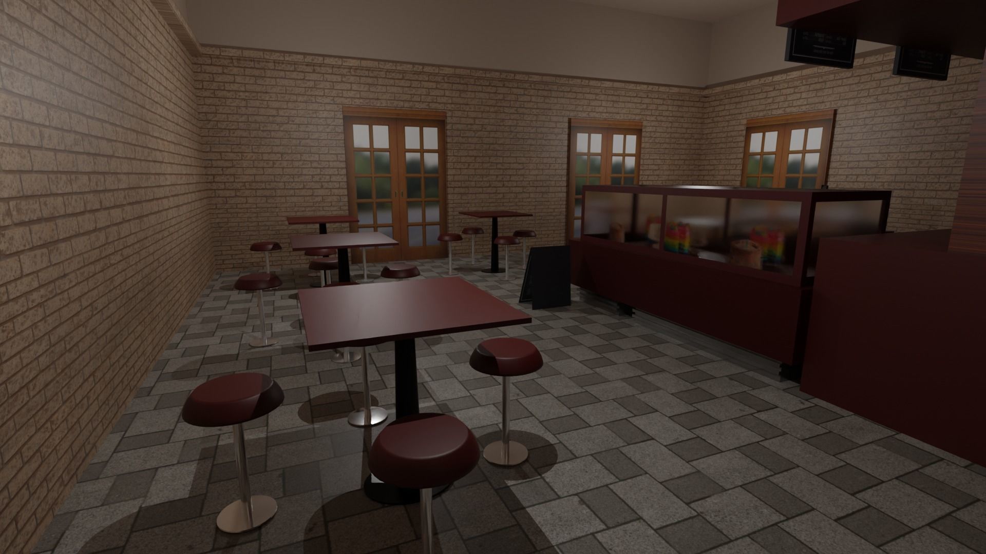 Pastry Shop Low-poly 3D model_4
