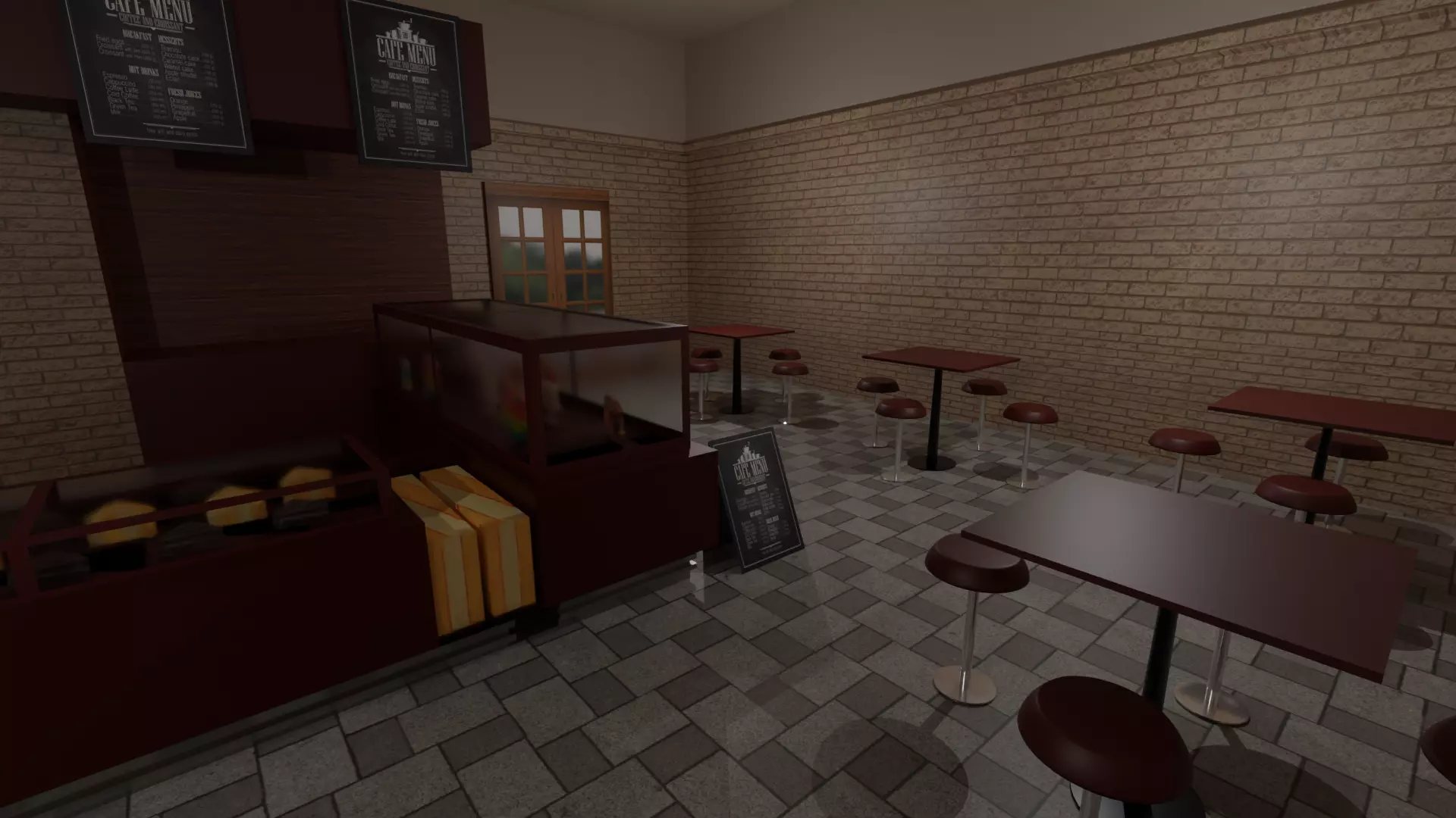Pastry Shop Low-poly 3D model_0