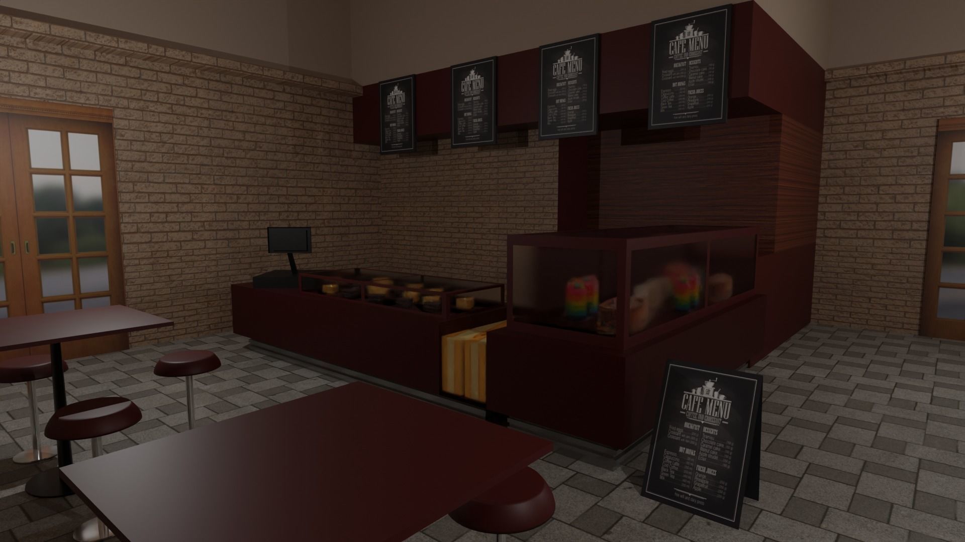 Pastry Shop Low-poly 3D model_2