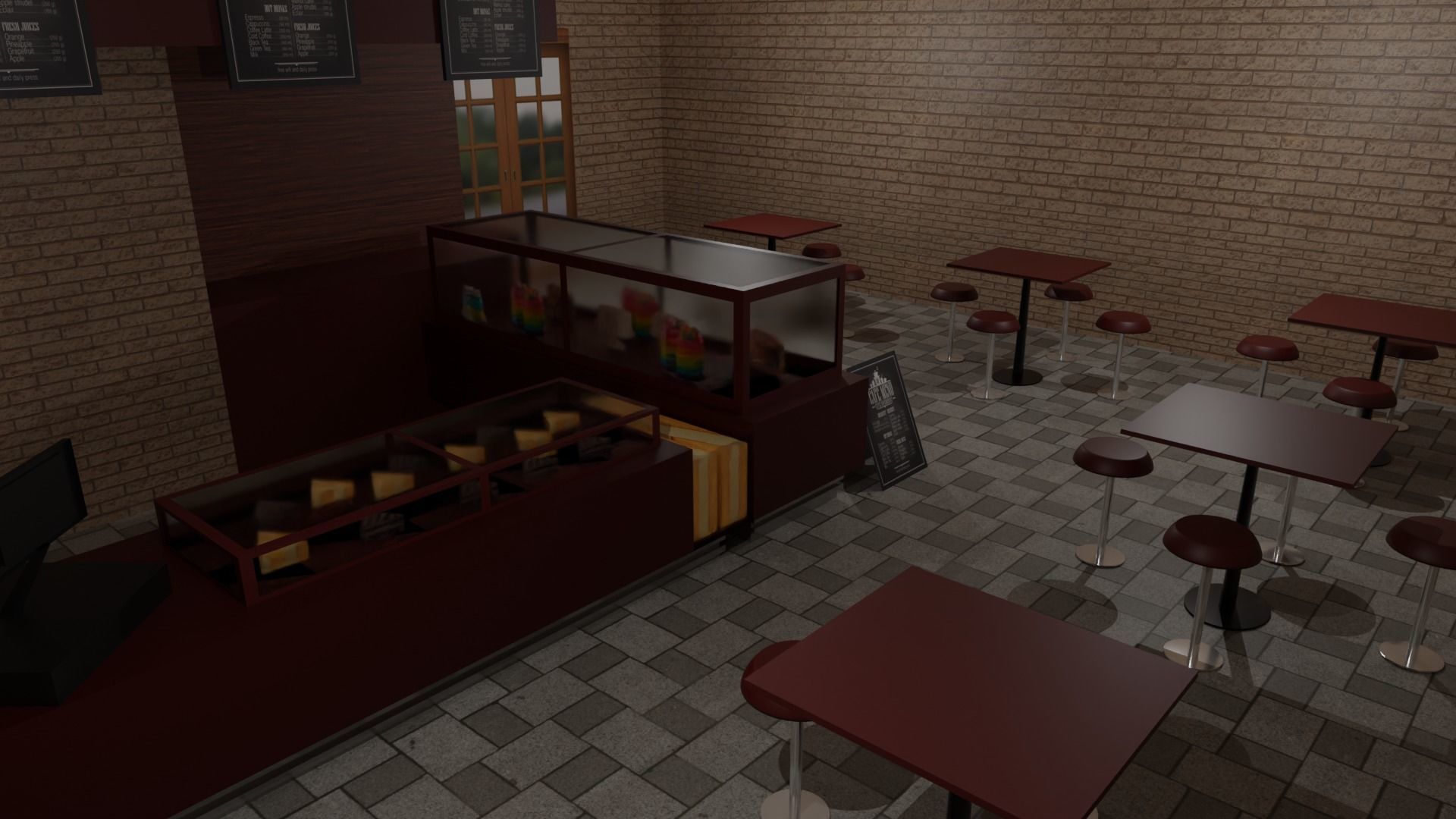 Pastry Shop Low-poly 3D model_5