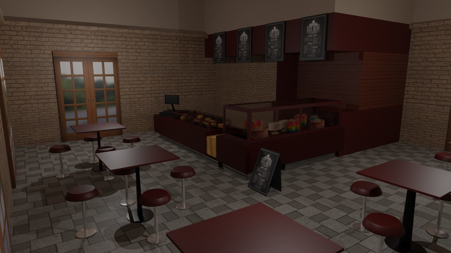 Pastry Shop Low-poly 3D model_1