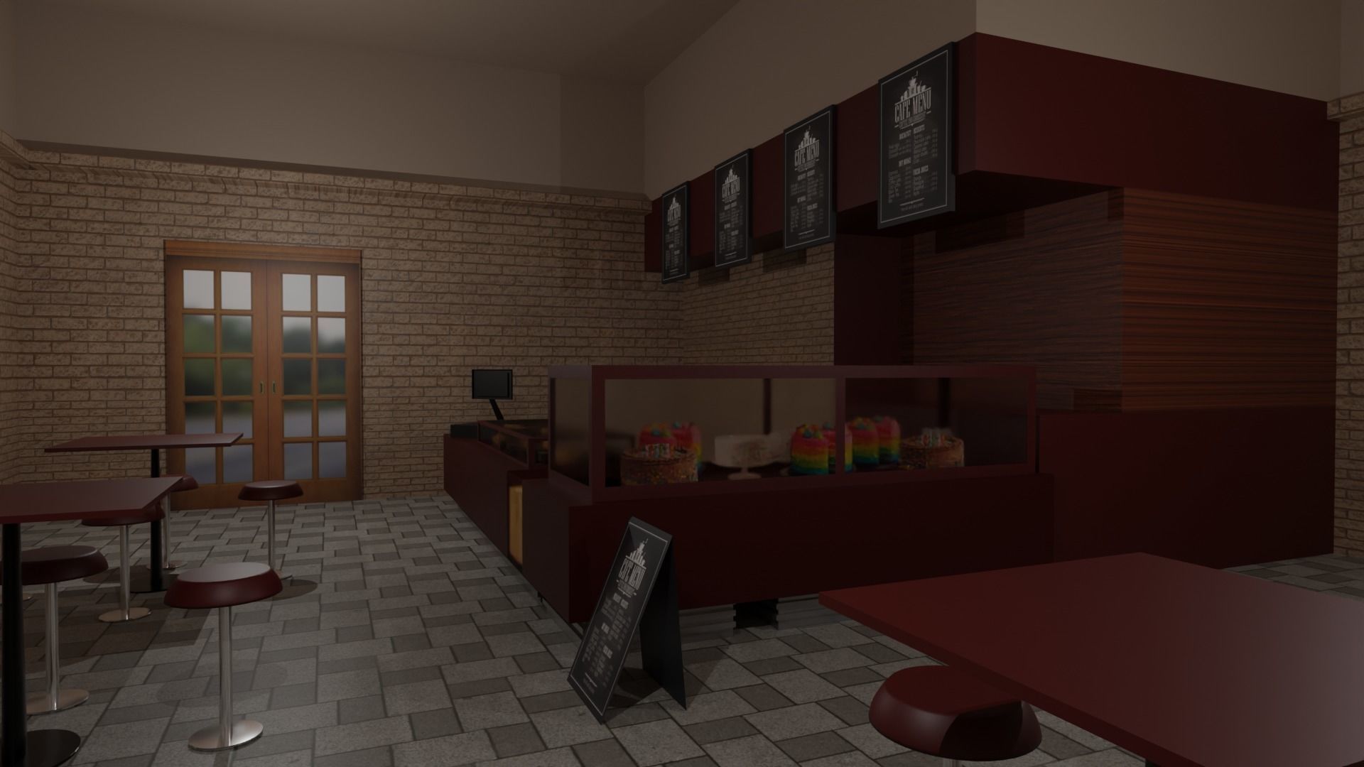 Pastry Shop Low-poly 3D model_3