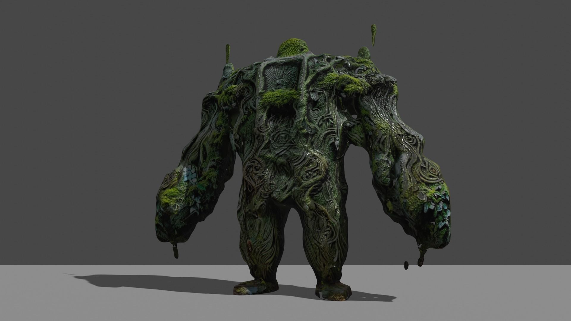 Green Monster Free low-poly 3D model_2