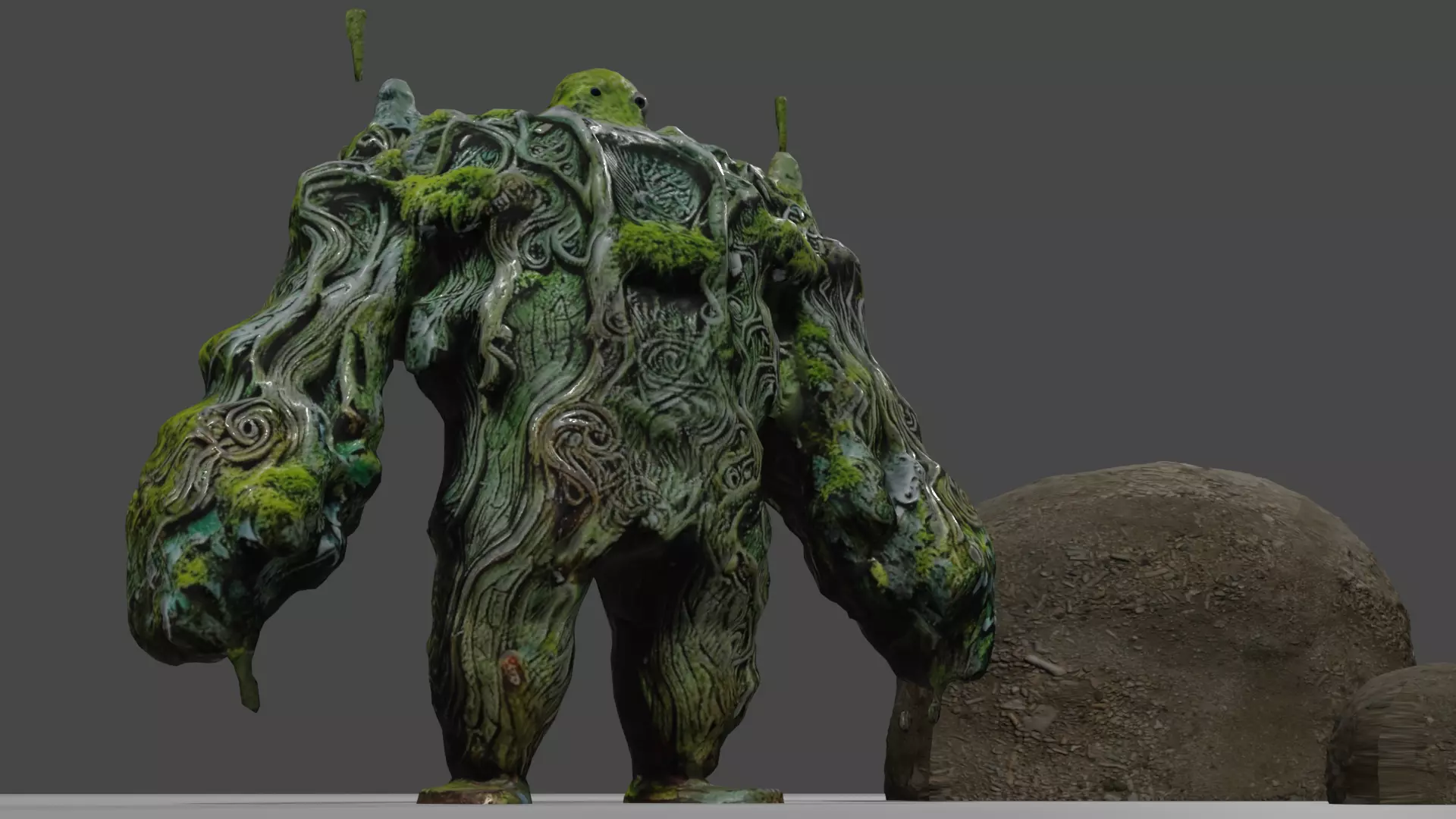 Green Monster Free low-poly 3D model_0