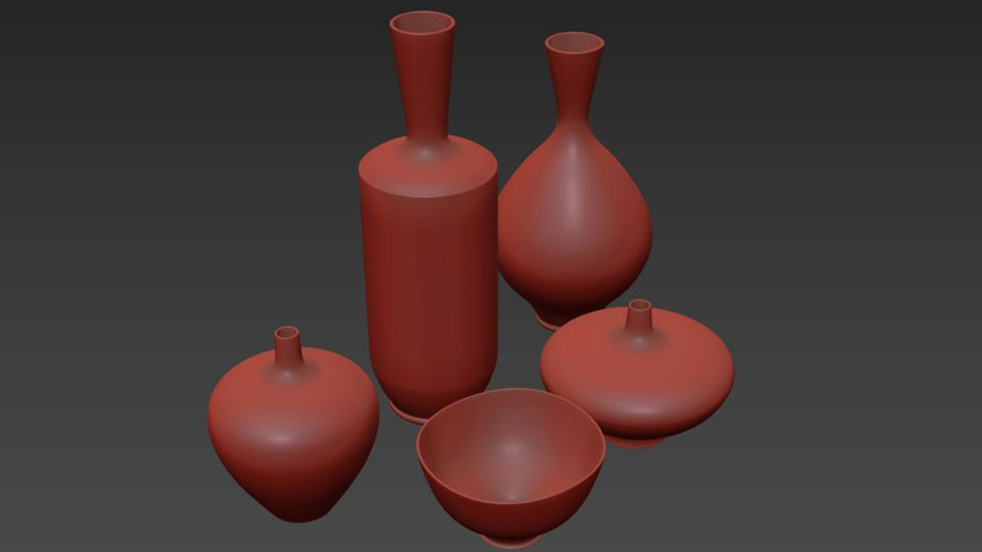 Ceramic Vases Set 1 by Berndt Friberg 3D model_5