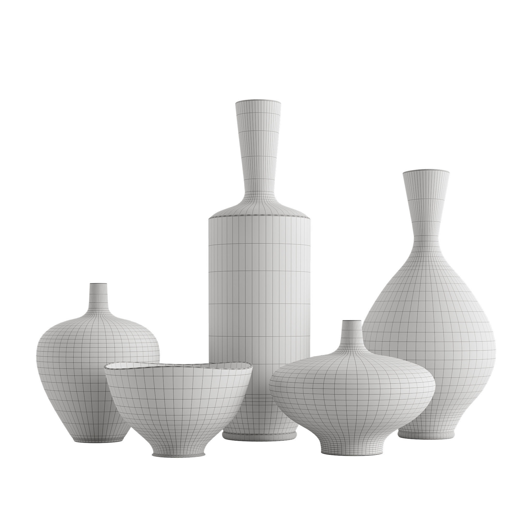 Ceramic Vases Set 1 by Berndt Friberg 3D model_1