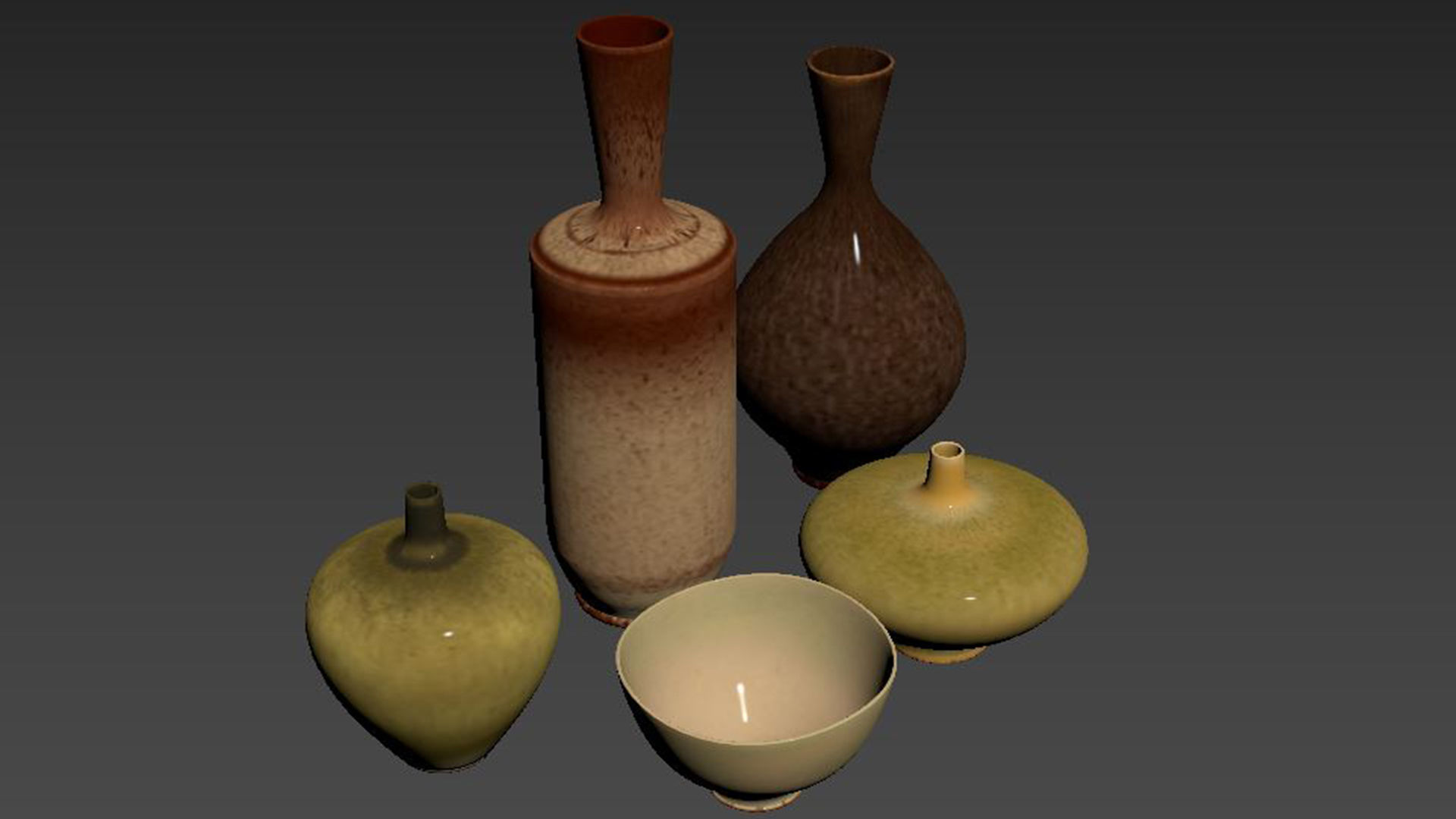 Ceramic Vases Set 1 by Berndt Friberg 3D model_4