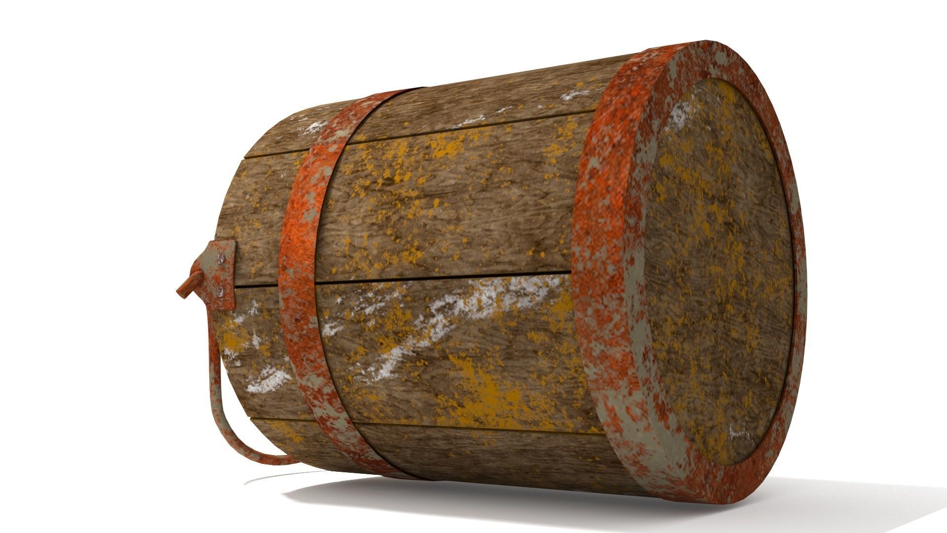 Dirt Wooden Bucket 02 Low-poly 3D model_7