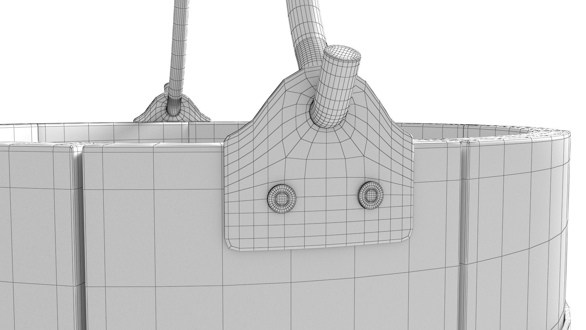 Dirt Wooden Bucket 02 Low-poly 3D model_14