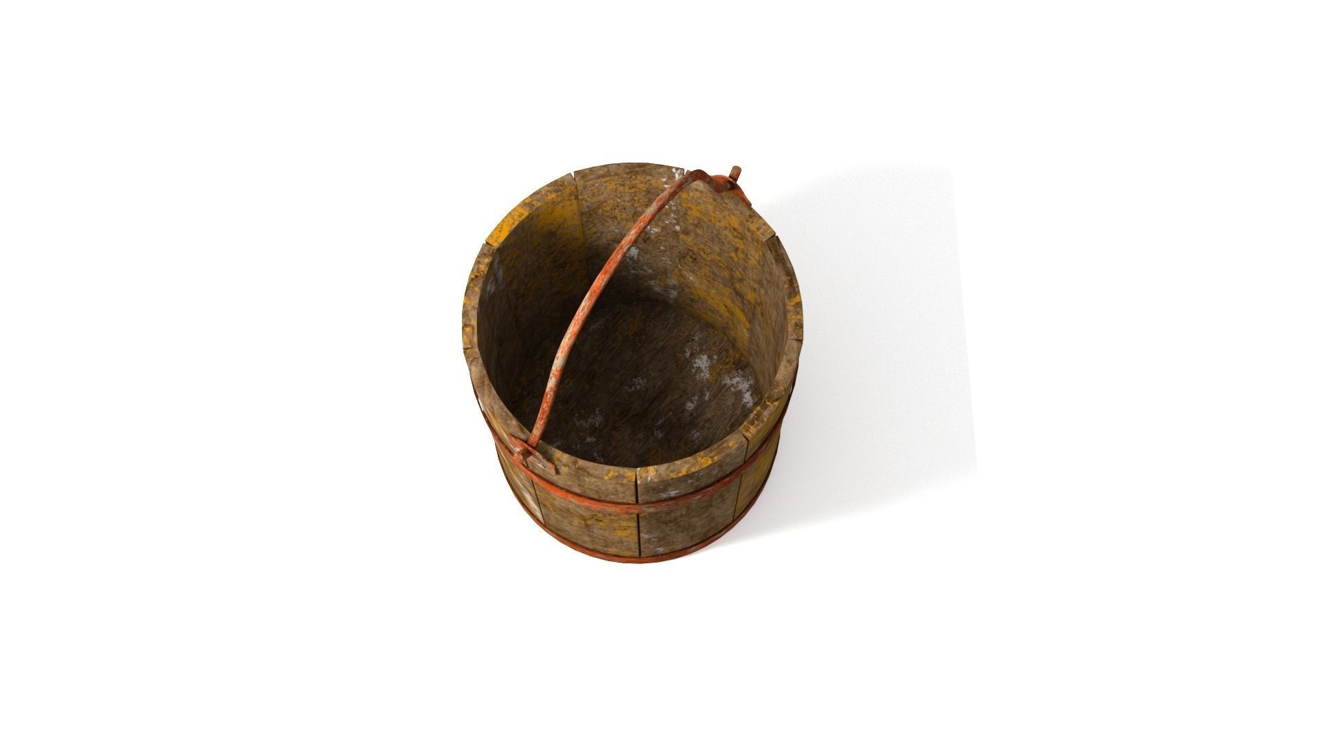Dirt Wooden Bucket 02 Low-poly 3D model_3