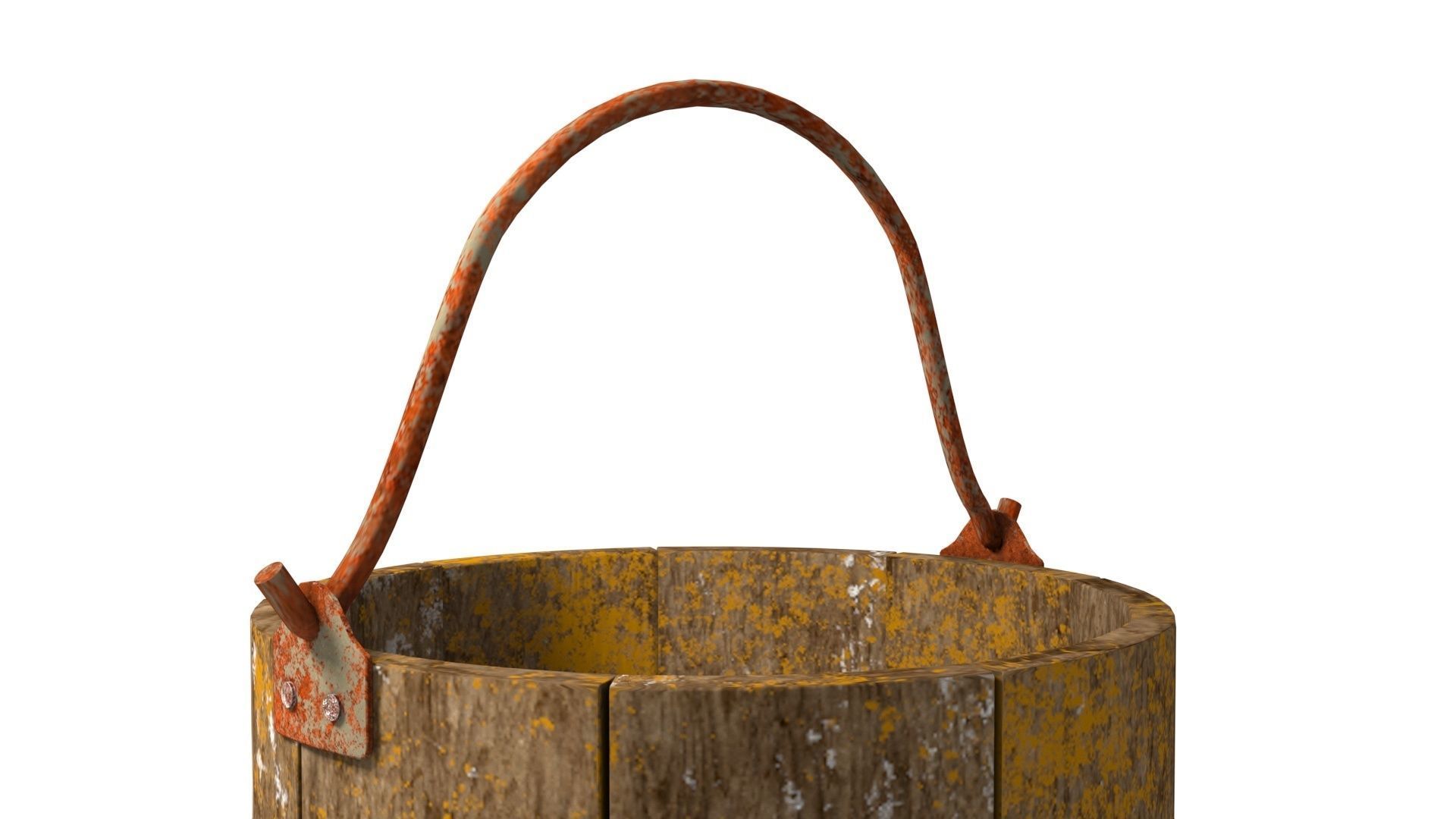 Dirt Wooden Bucket 02 Low-poly 3D model_4