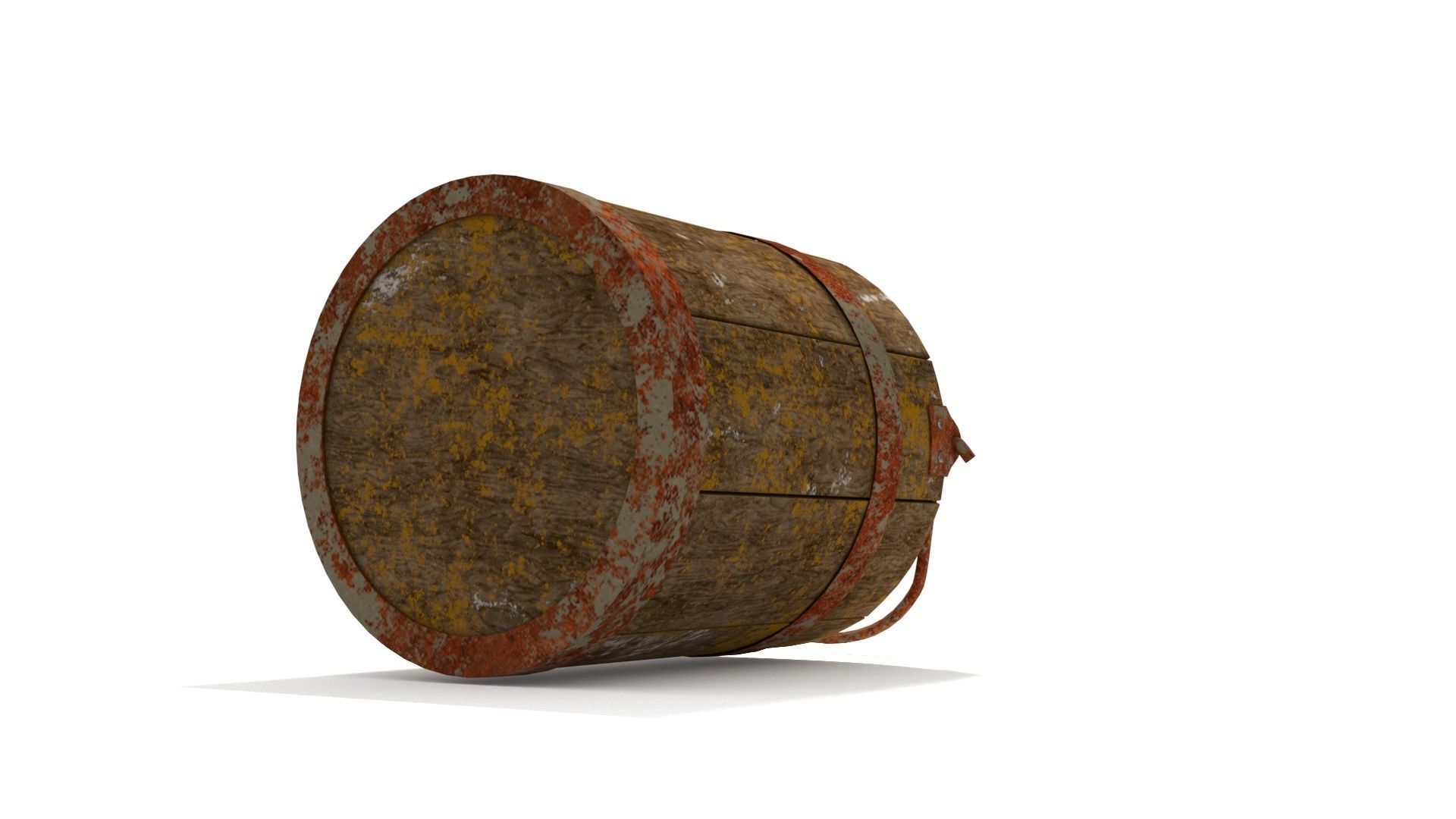 Dirt Wooden Bucket 02 Low-poly 3D model_9