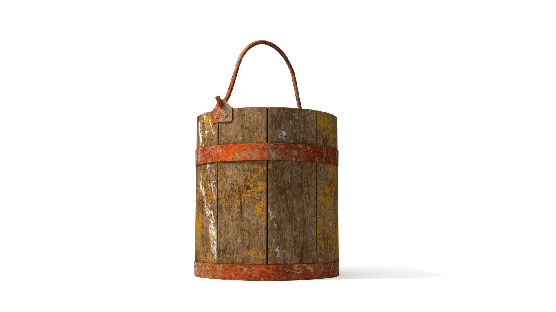 Dirt Wooden Bucket 02 Low-poly 3D model_2
