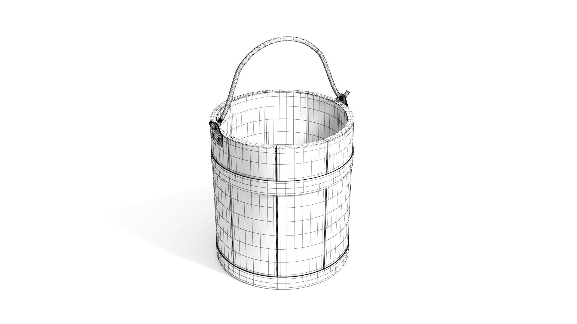 Dirt Wooden Bucket 02 Low-poly 3D model_13