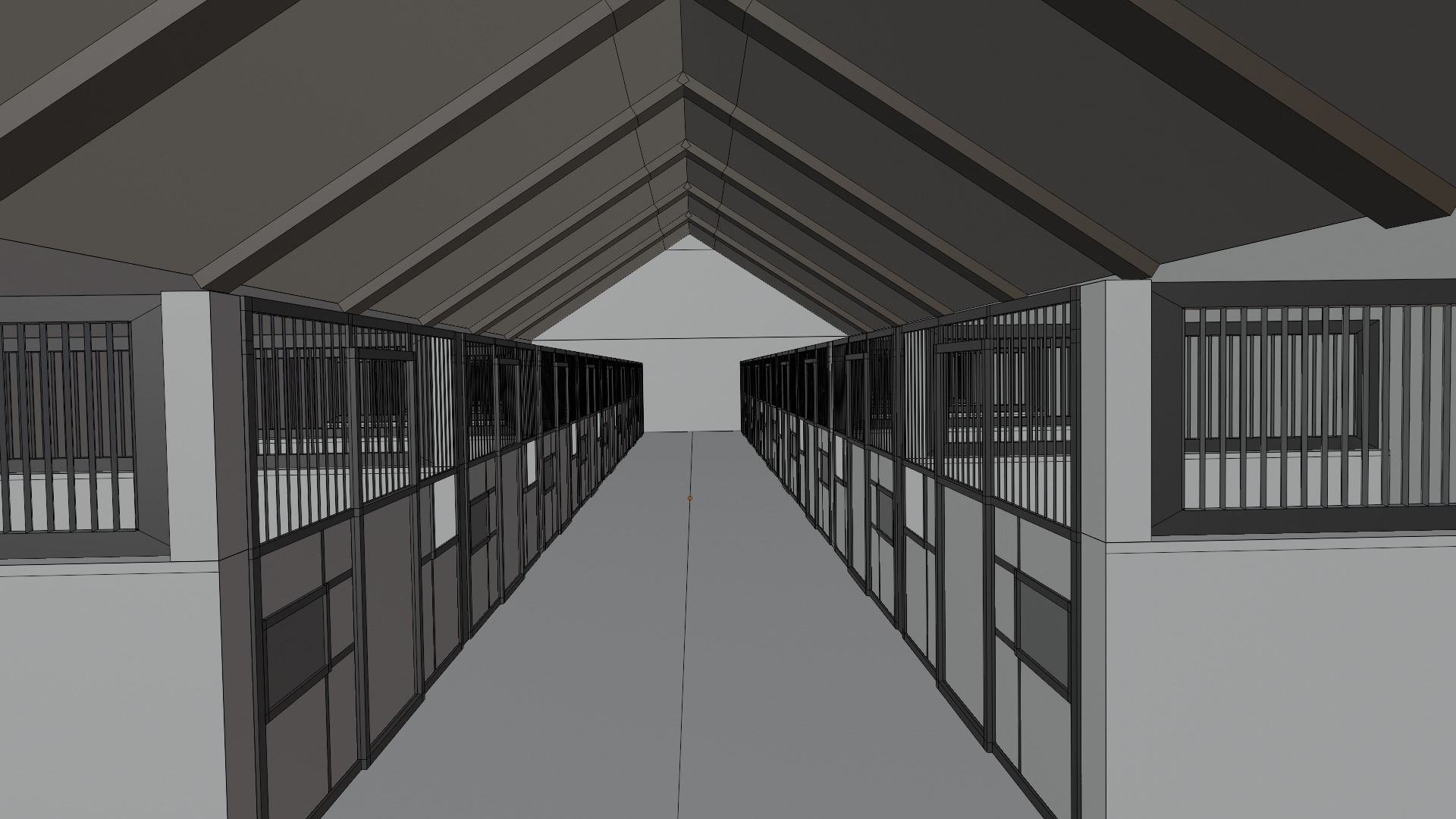 Horse Stable Low-poly 3D model_7