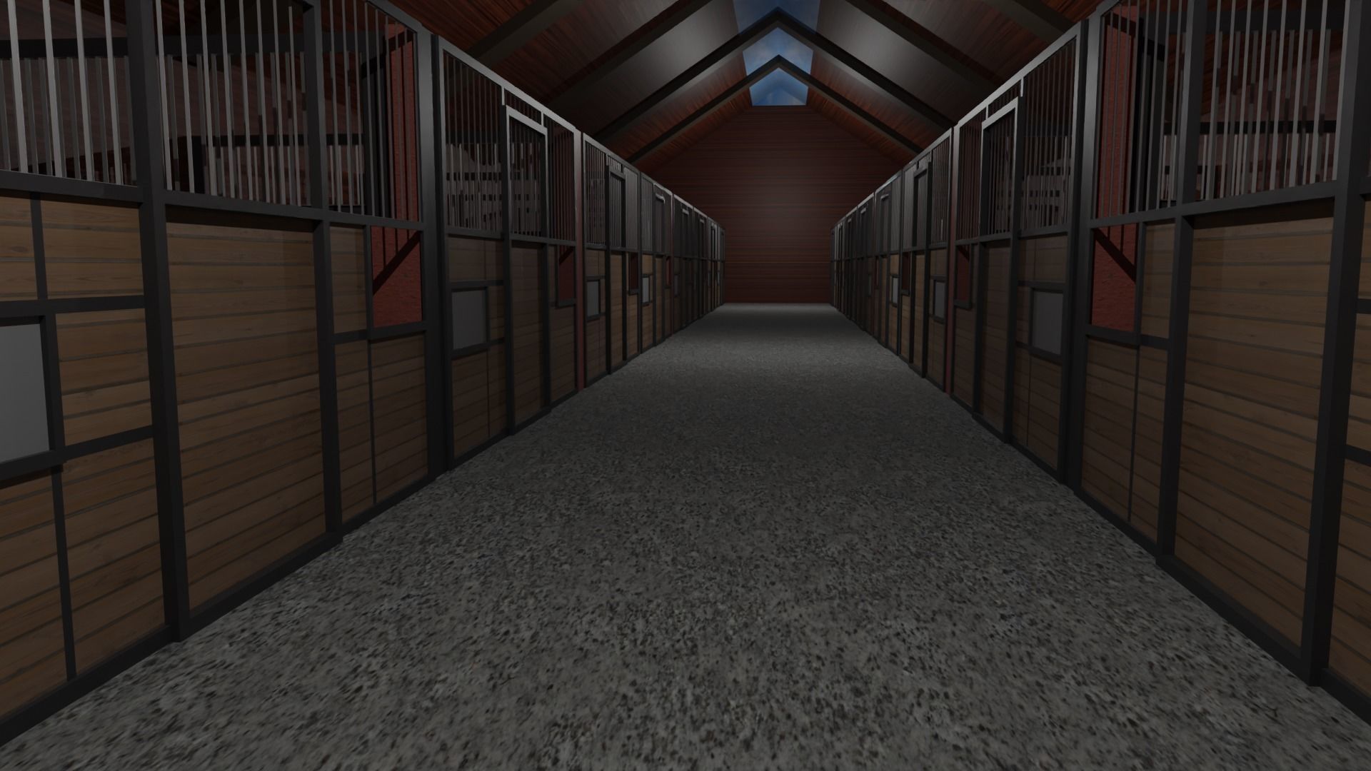 Horse Stable Low-poly 3D model_4