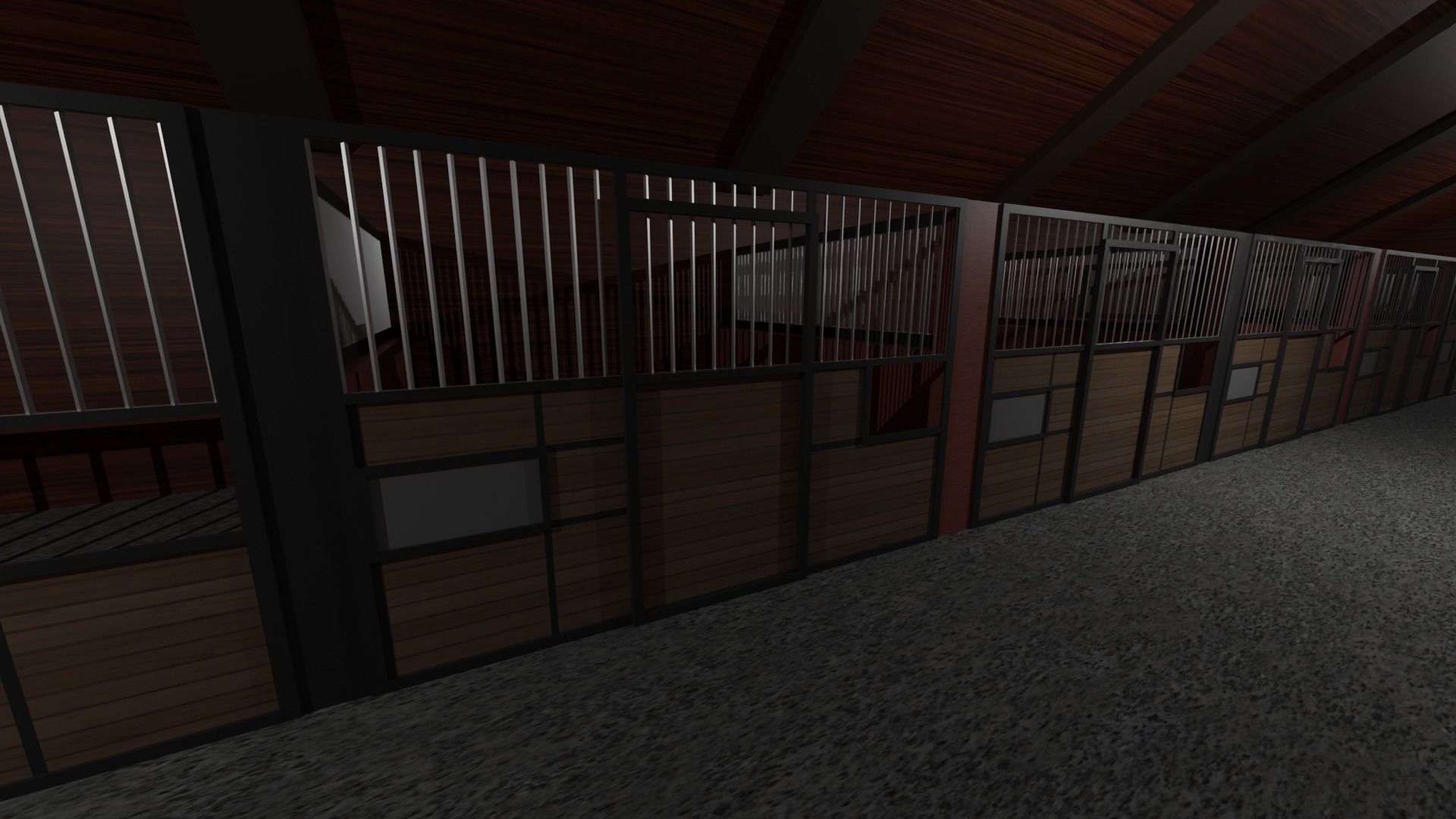 Horse Stable Low-poly 3D model_2