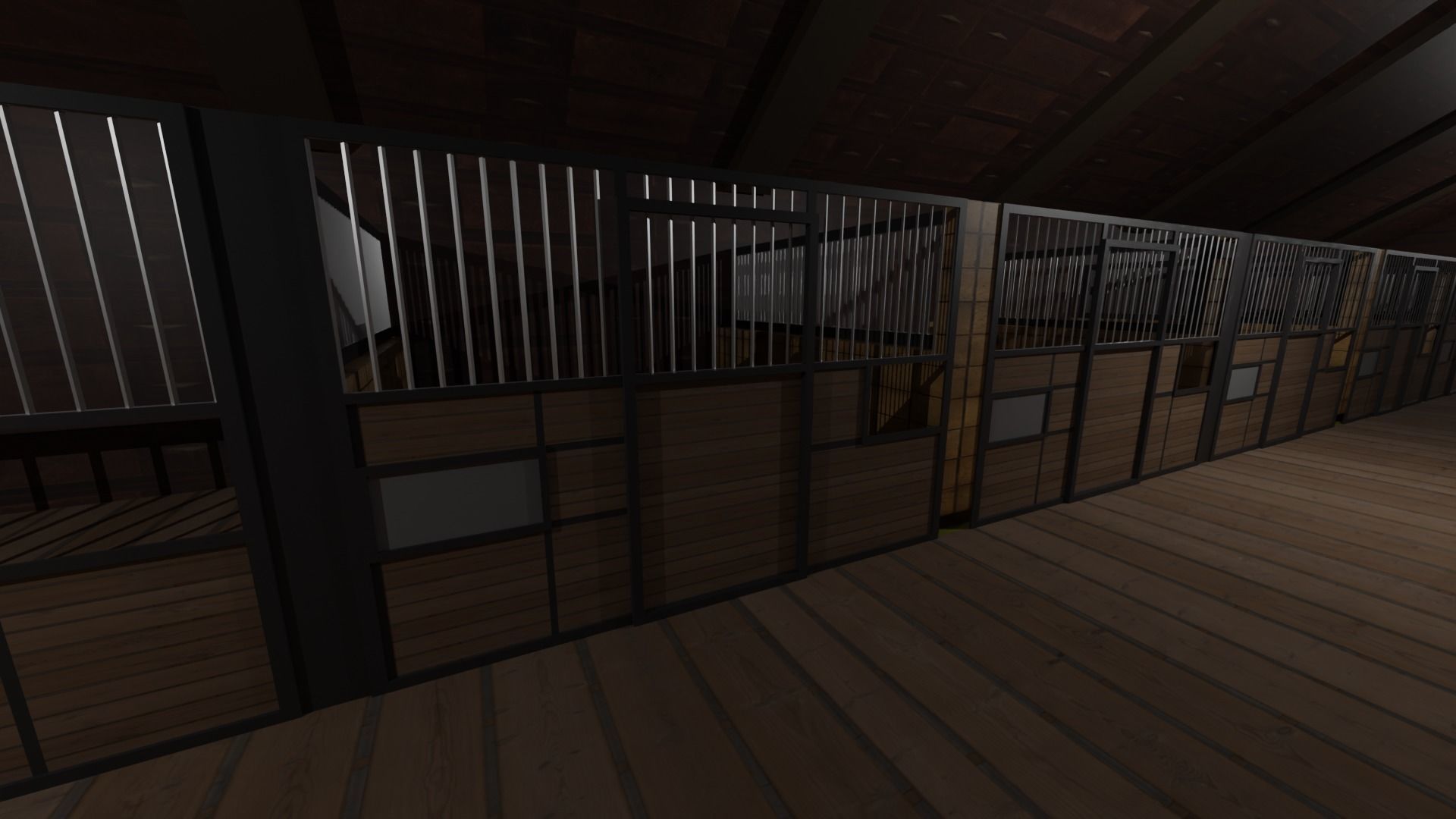 Horse Stable Low-poly 3D model_3