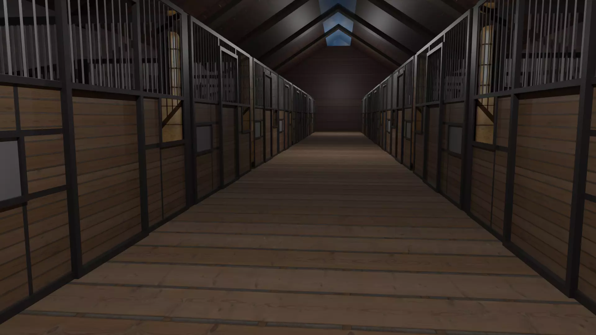 Horse Stable Low-poly 3D model_0