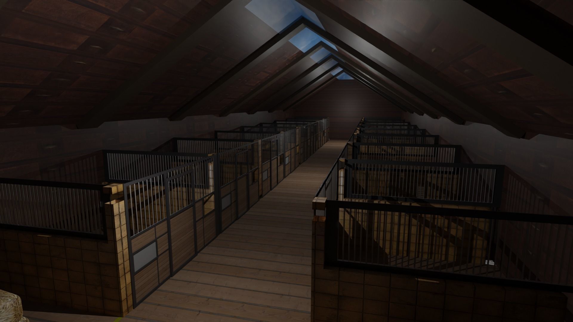 Horse Stable Low-poly 3D model_2