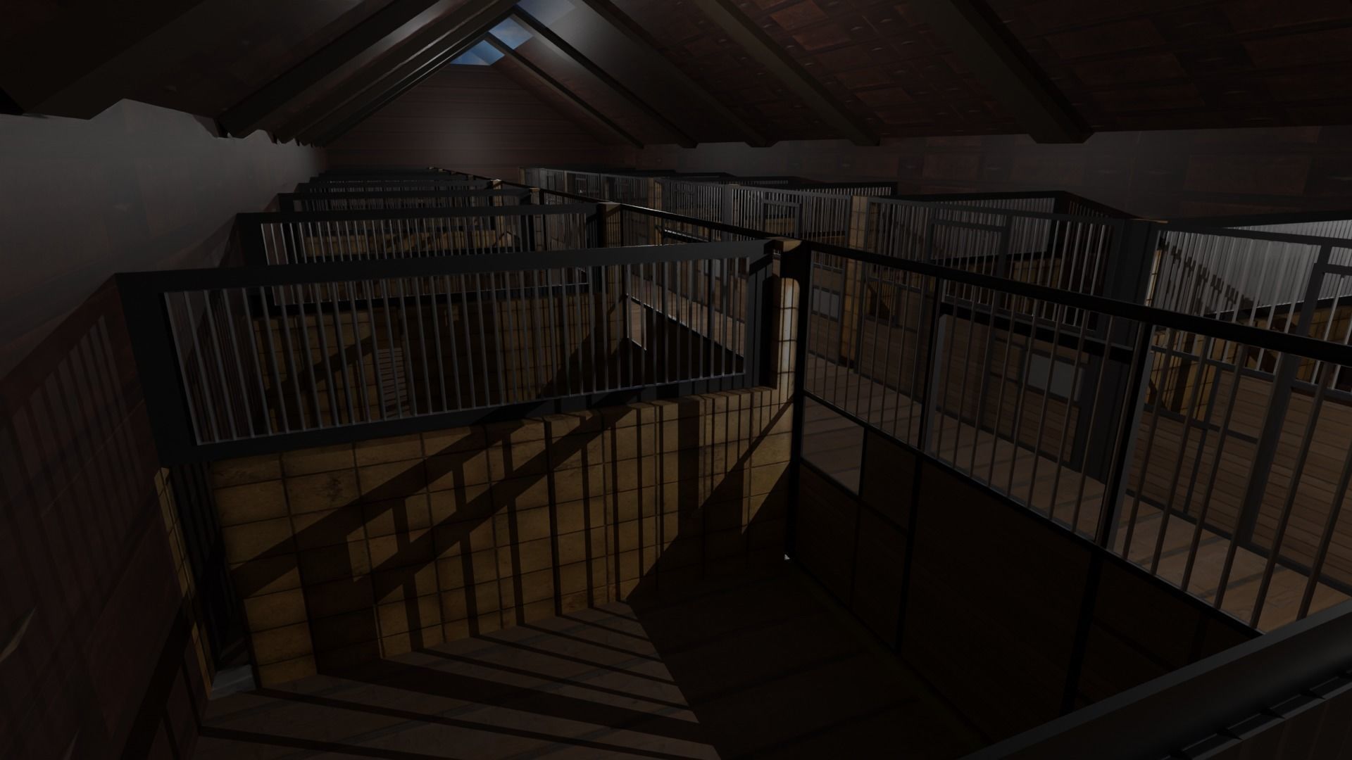 Horse Stable Low-poly 3D model_5