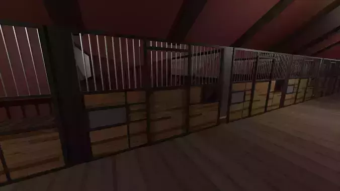 Horse Stable Low-poly 3D model