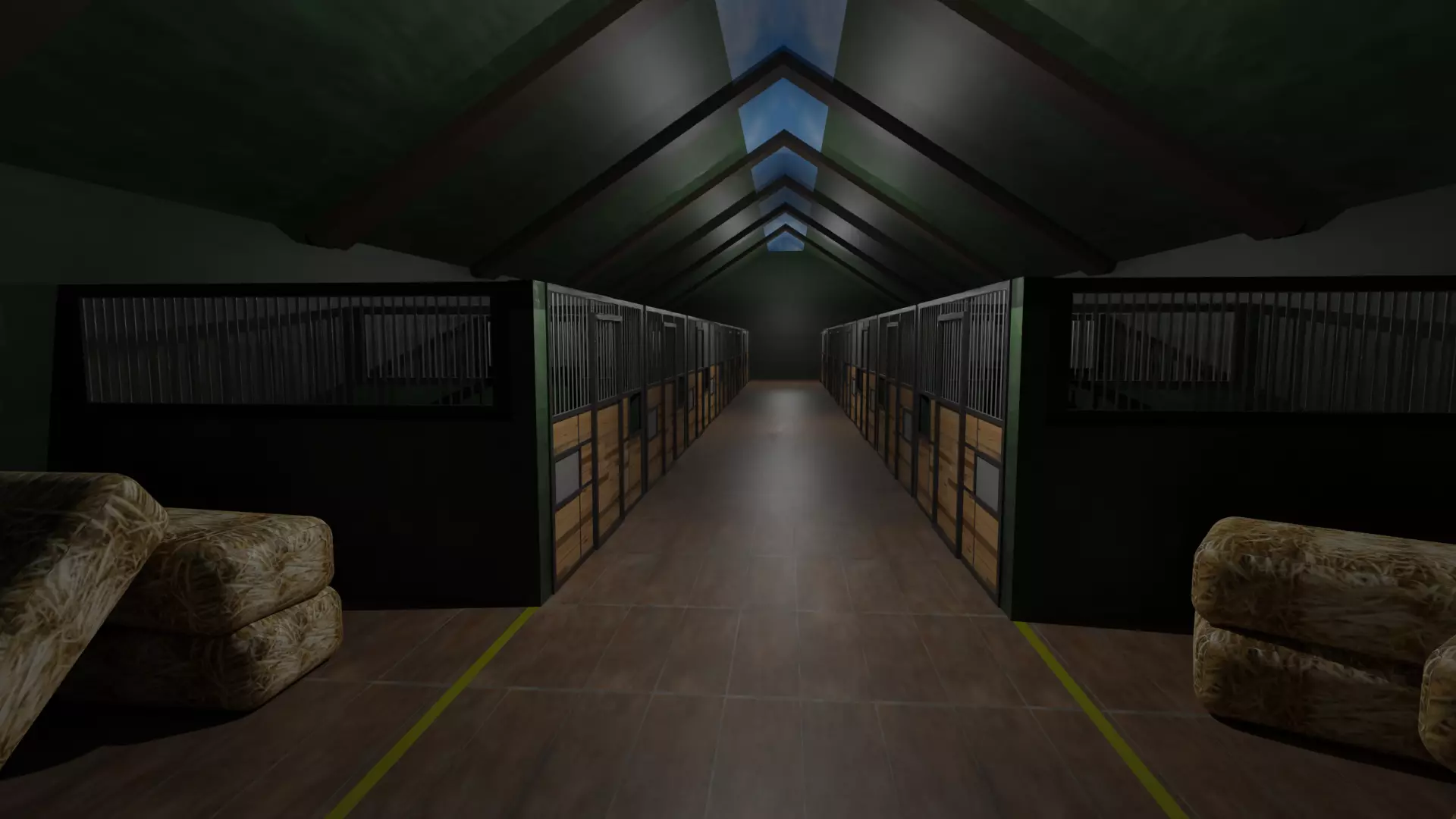 Horse Stable Low-poly 3D model_0