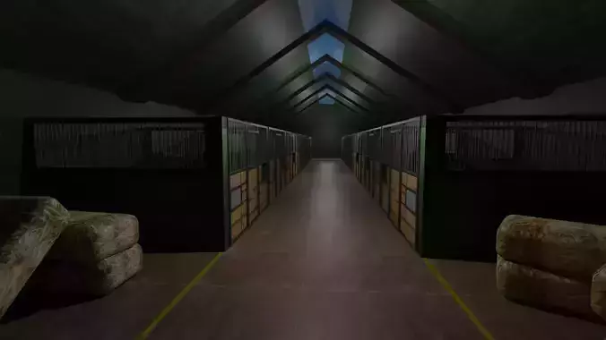 Horse Stable Low-poly 3D model