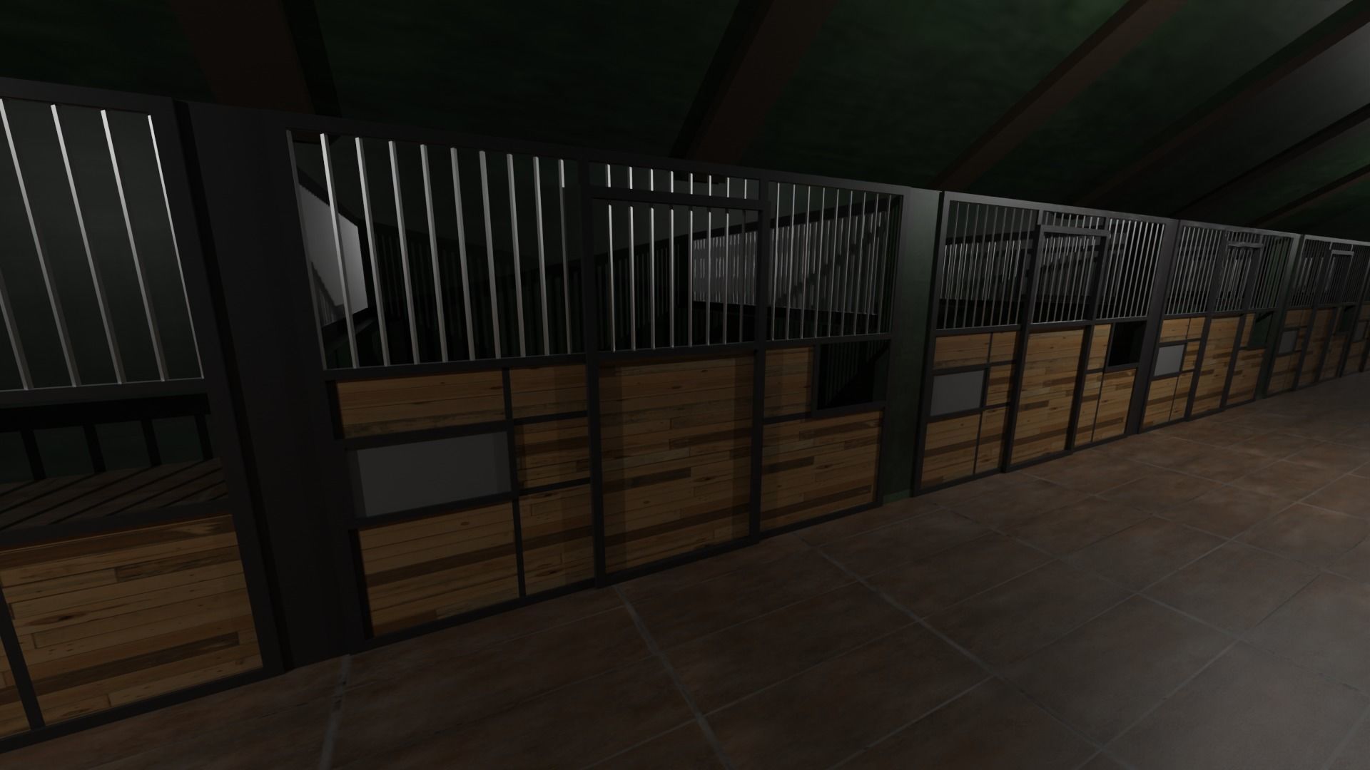 Horse Stable Low-poly 3D model_2