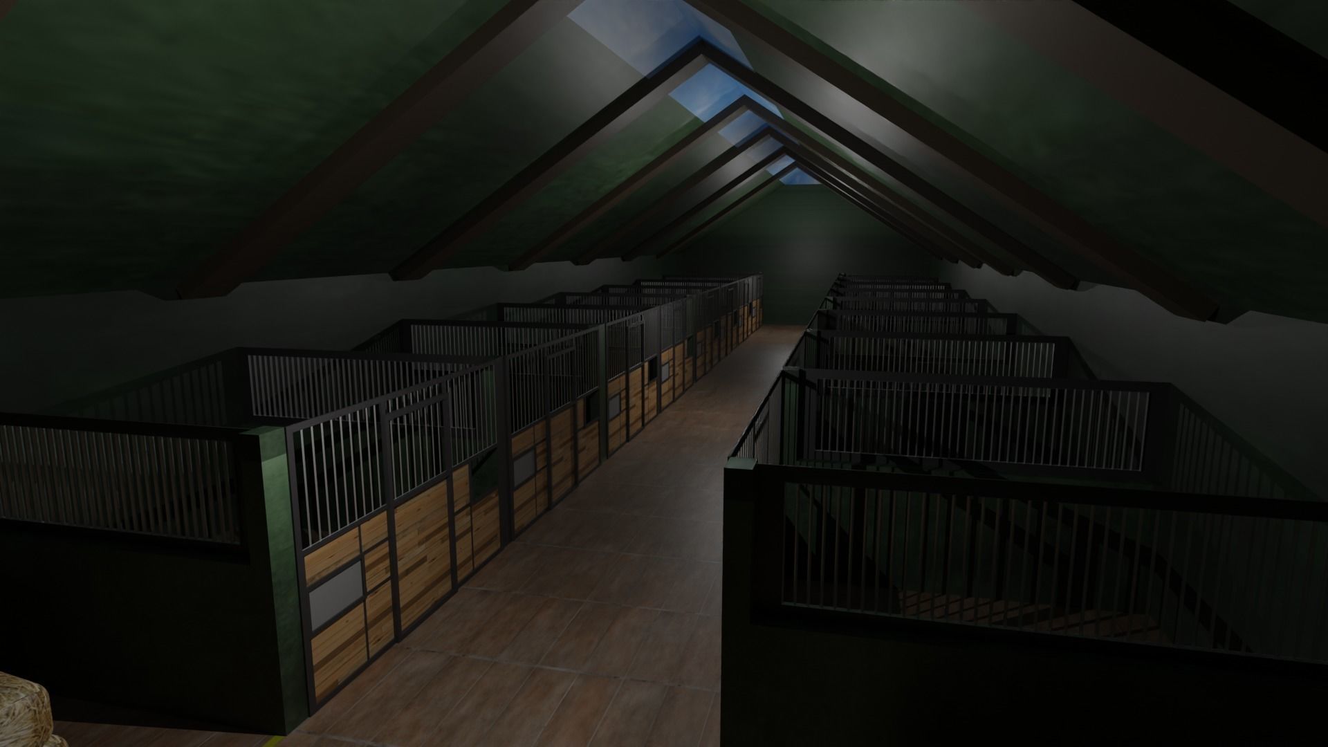 Horse Stable Low-poly 3D model_1