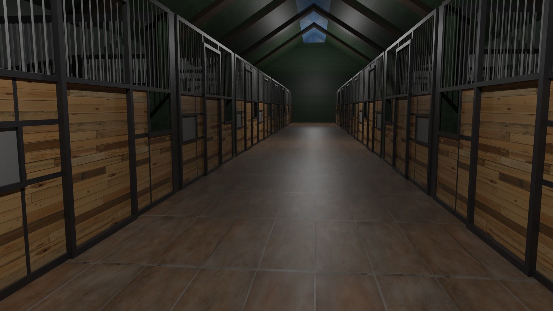 Horse Stable Low-poly 3D model_4