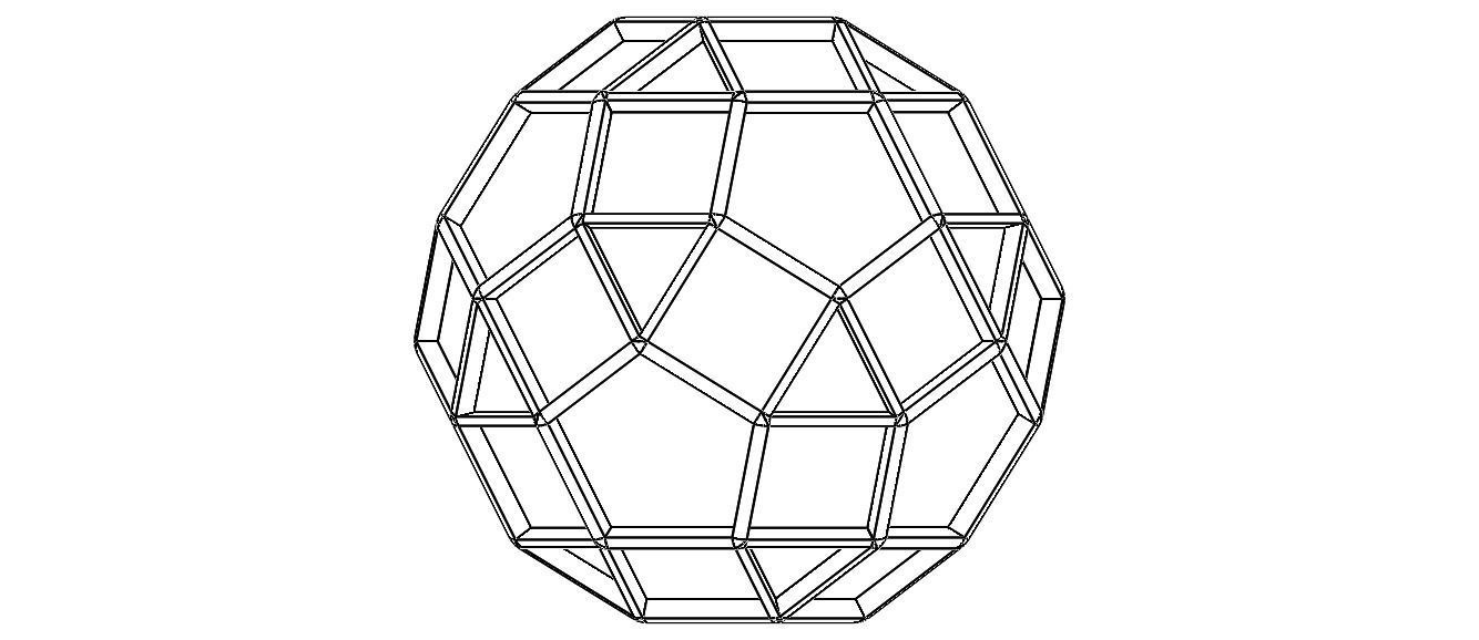 Wireframe Shape Rhombicosidodecahedron 3D print model_38