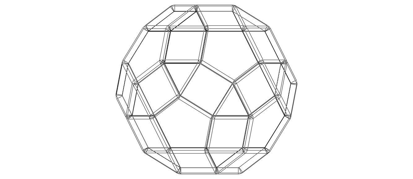 Wireframe Shape Rhombicosidodecahedron 3D print model_40