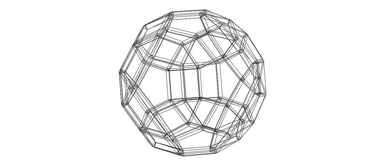 Wireframe Shape Rhombicosidodecahedron 3D print model_12