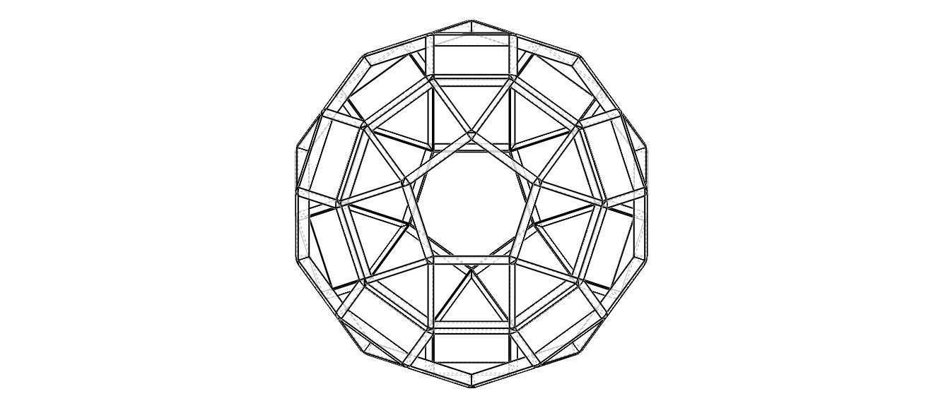Wireframe Shape Rhombicosidodecahedron 3D print model_15