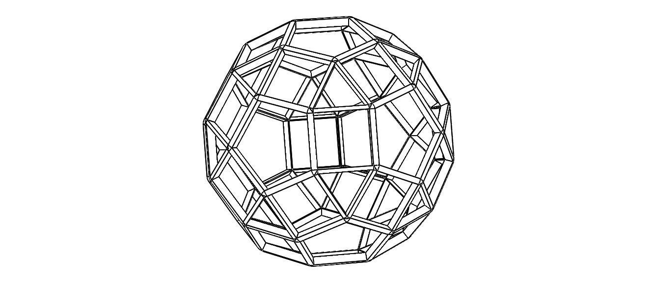 Wireframe Shape Rhombicosidodecahedron 3D print model_10