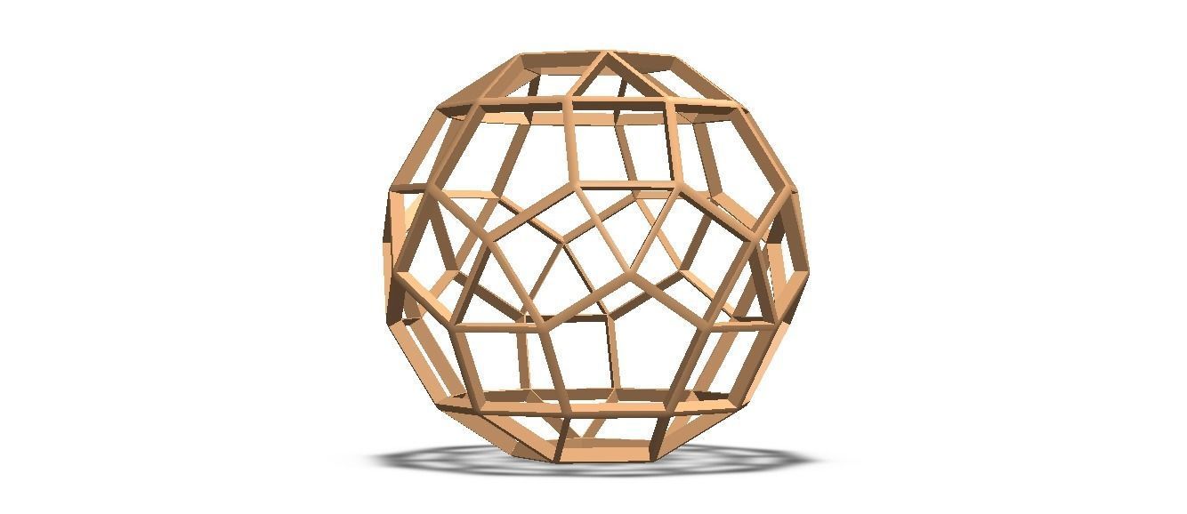 Wireframe Shape Rhombicosidodecahedron 3D print model_37