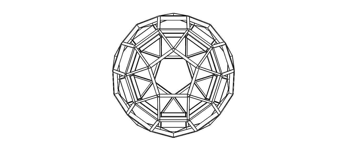 Wireframe Shape Rhombicosidodecahedron 3D print model_30