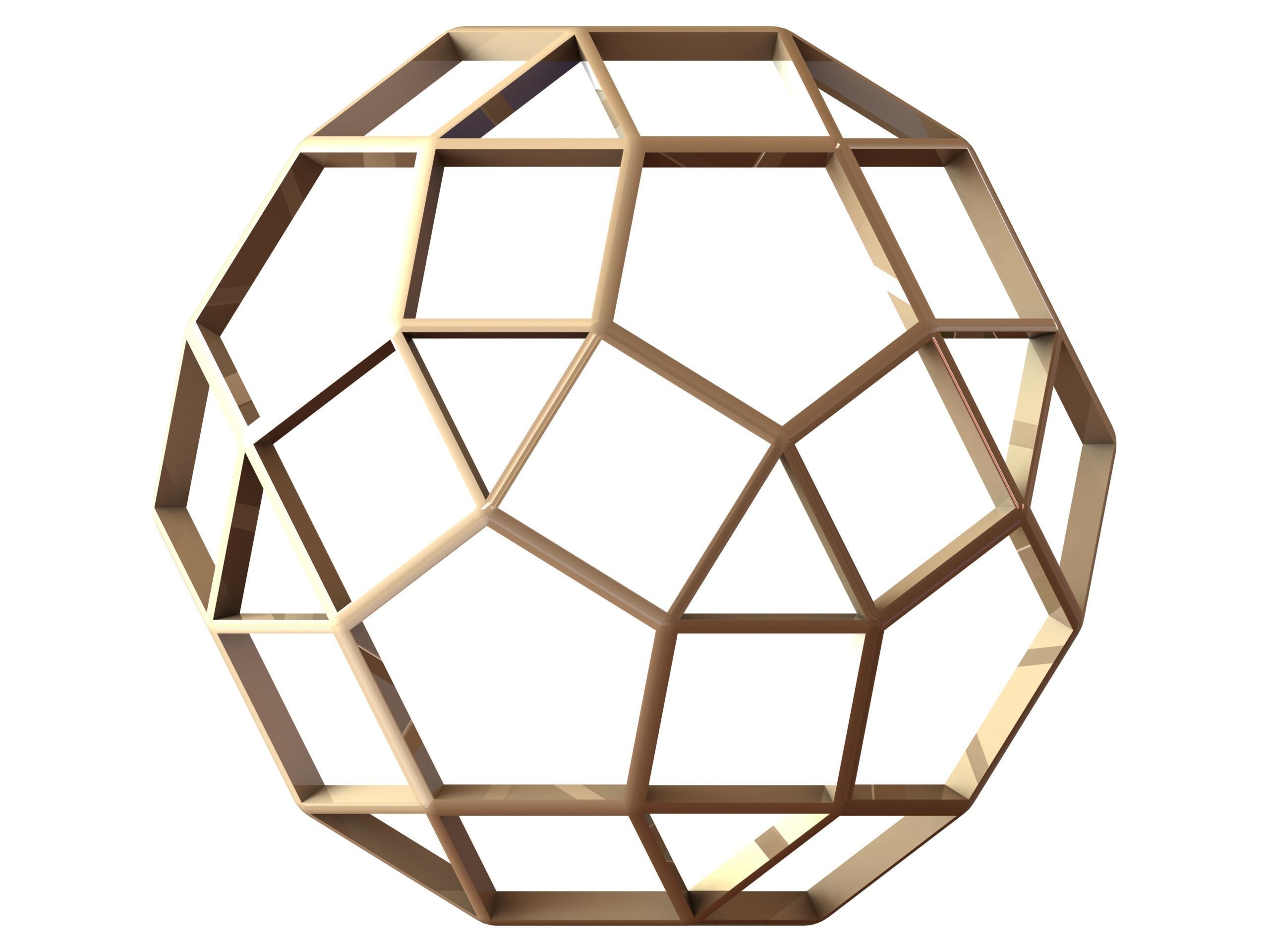 Wireframe Shape Rhombicosidodecahedron 3D print model_1