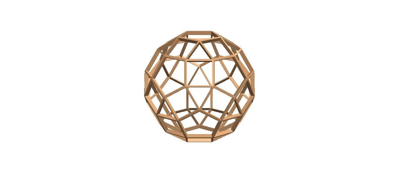 Wireframe Shape Rhombicosidodecahedron 3D print model_29