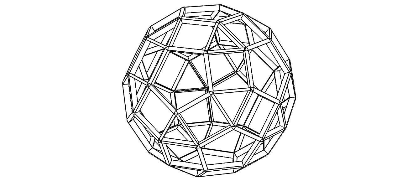 Wireframe Shape Rhombicosidodecahedron 3D print model_2
