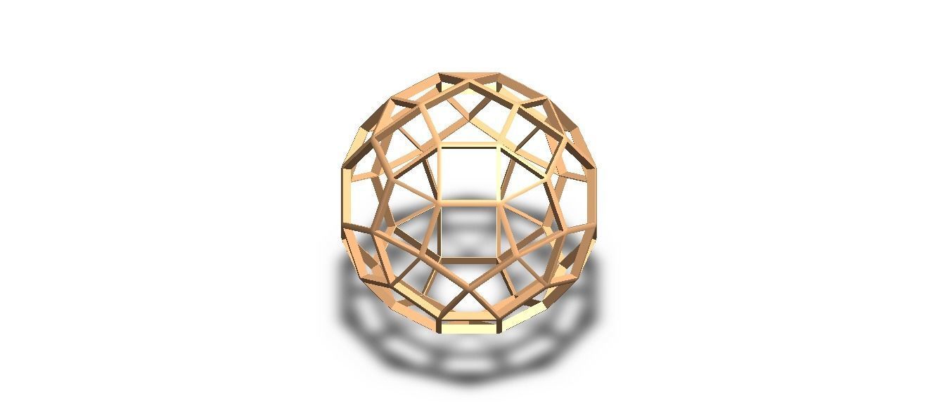 Wireframe Shape Rhombicosidodecahedron 3D print model_21
